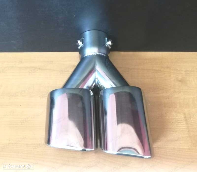 PONTEIRA DE ESCAPE DUPLA RECTANGULAR EM INOX UNIVERSAL - 6