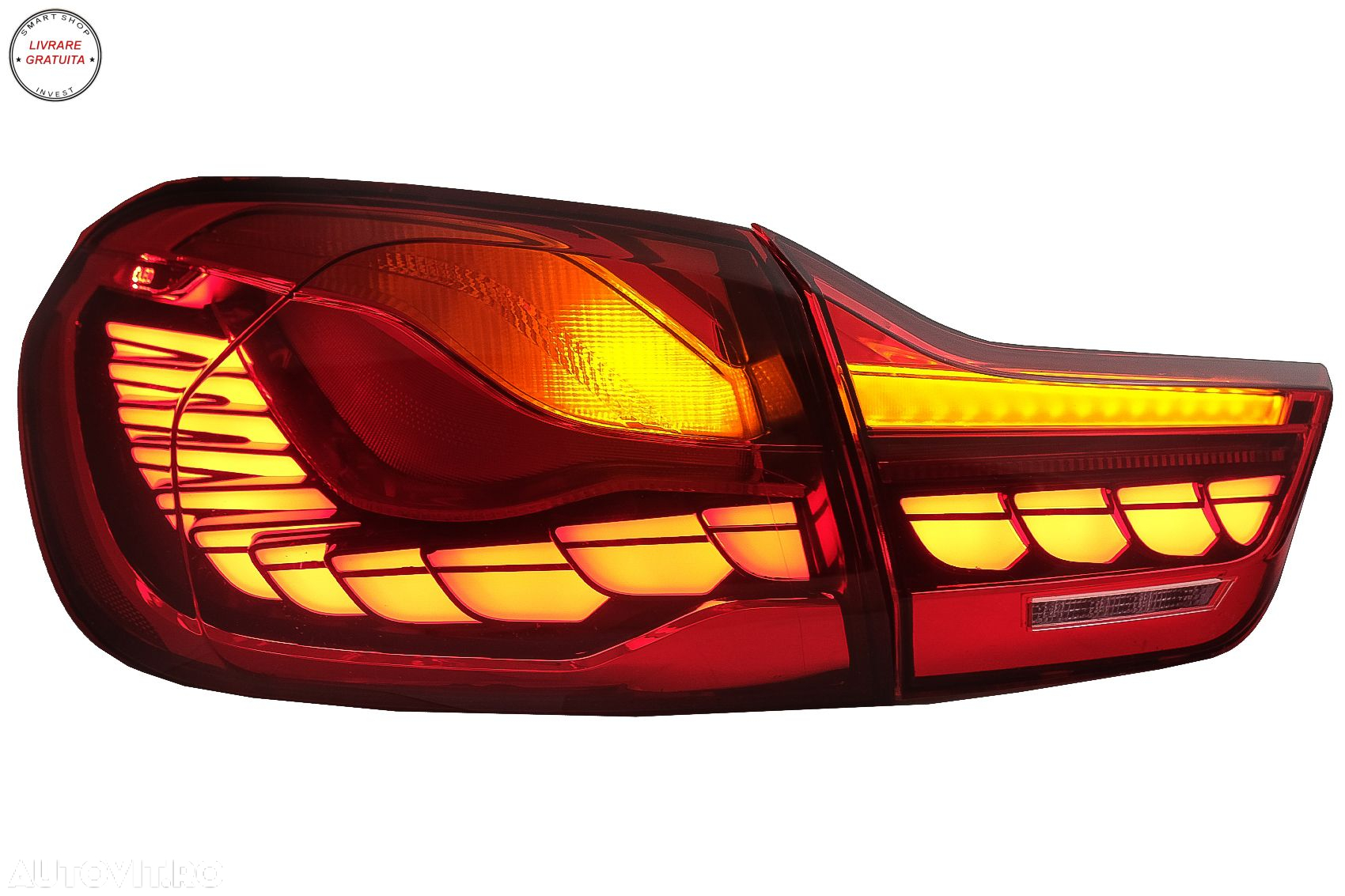 Stopuri OLED BMW Seria 4 F32 F33 F36 M4 F82 F83 (2013-03.2019) Rosu Clar cu Semnal- livrare gratuita - 10