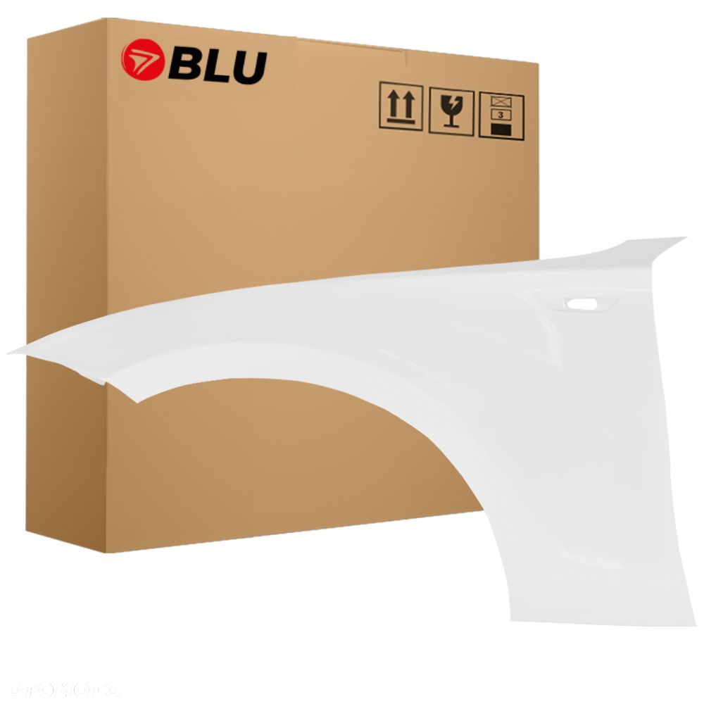 BLU Błotnik BMW 1 I E81 E82 E87 E88 300 lewy biały 04-13 przód AlpinWeiss - 1
