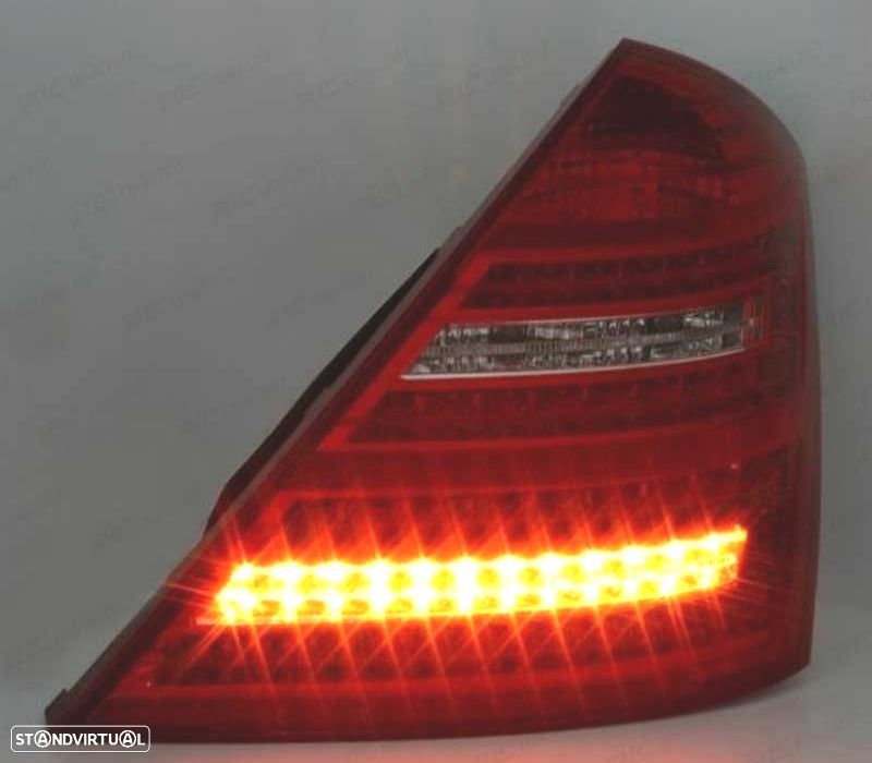 FAROLINS LED PARA MERCEDES CLASSE S W221 05-11 VERMELHO CROMADO - 2