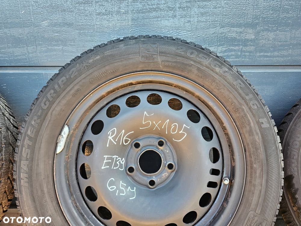KOŁA FELGI STALOWE OPONY ZIMOWE KOŁPAKI 205/60 R16 OPEL ASTRA J K MOKKA 5x105 6,5J ET39 - 5