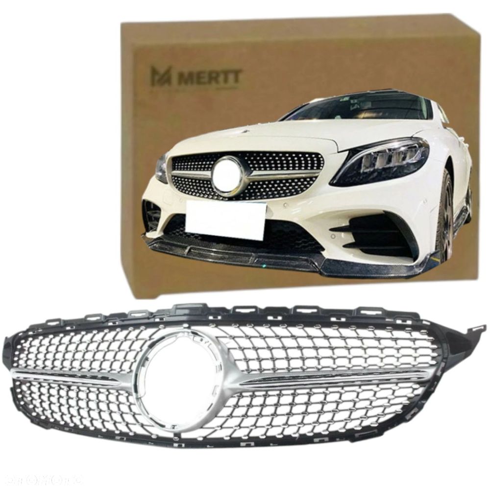 GRILL ATRAPA PRZÓD CHŁODNICY DIAMOND CHROM MERCEDES C W205 LIFT 2019-2021 - 1