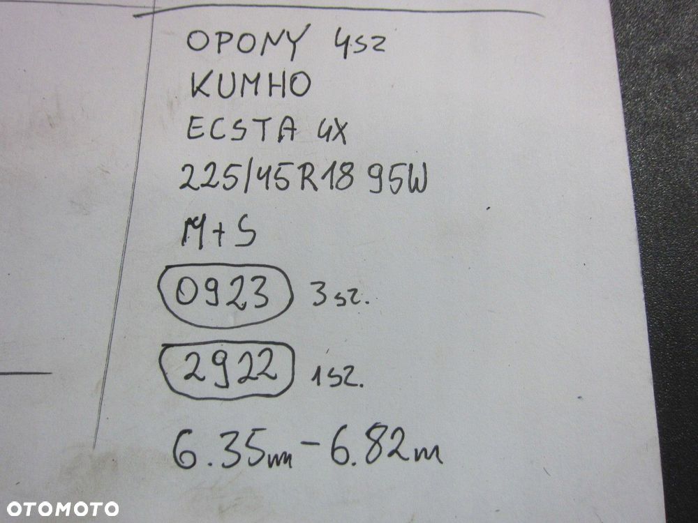OPONY KUMHO ECSTA 4X 225/45/18 18R CAŁOROCZNE 6MM 2023R 4SZT SUV - 16