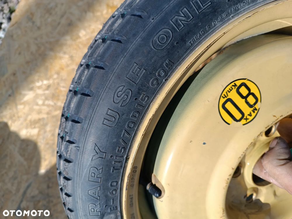 KOŁO DOJAZDOWE ZAPASOWE 5X114.3 MAZDA  115/70/15 - 2