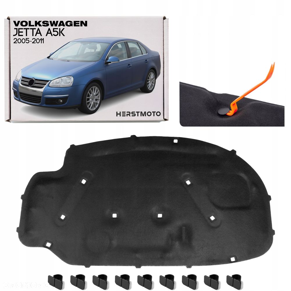 volkswagen jetta v a5 2005-2011 wygłuszenie maski 1k0863831 + spinki - 1