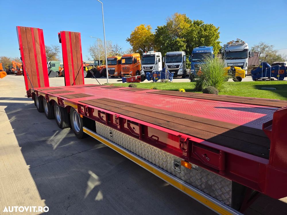 Janmil TRAILER 4 axe, rampe DUBLE, util 55t, axe SAF, Anv Goodyear, 2 roti rezerva, 2 axe viratoare, extensii lemn la 3m latime, obloane gat lebada, produs POLONIA, axa liftabila, garantie 1 an, leasing 5 ani cu rata lunara 6500 lei, PROMOTIE 67900 EUR+Tva - 13