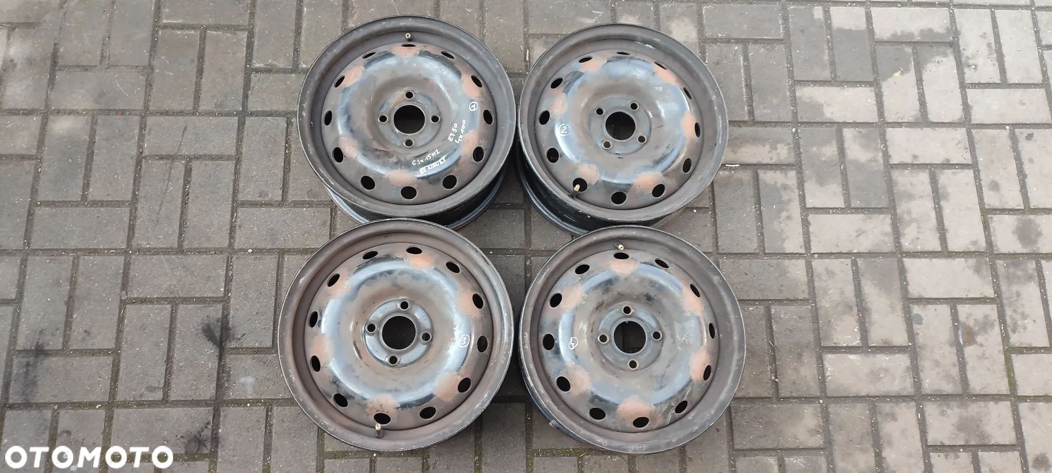 FELGI STALOWE 4x100 6Jx15 CALI ET50 RENAULT DACIA 4 SZTUKI KOMPLET - 1