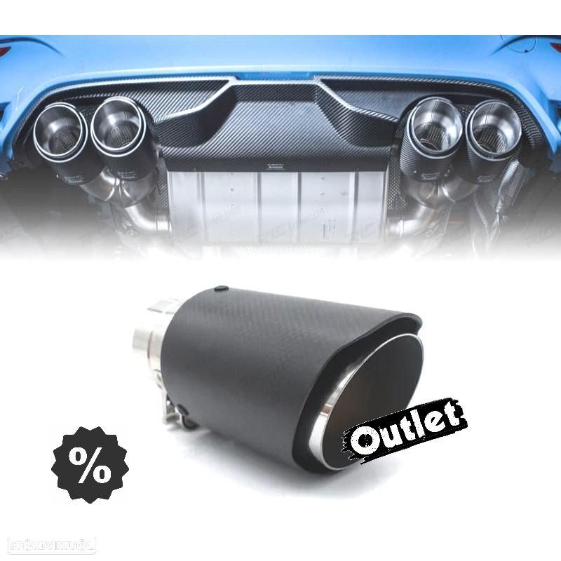 E010400C1 PONTEIRA DE ESCAPE CARBONO UNIVERSAL TIPO AKRAPOVIC 63MM - 1