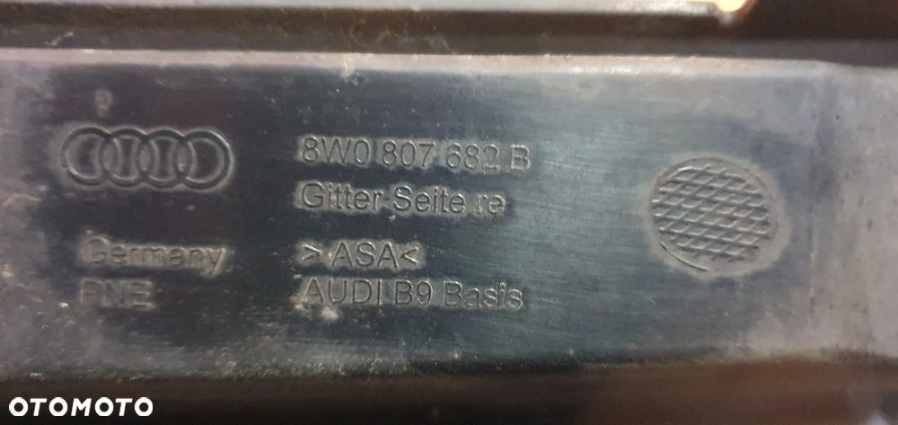 Kratka zderzaka prawy przód przednia prawa Audi A4 B9 8W0807682B - 6