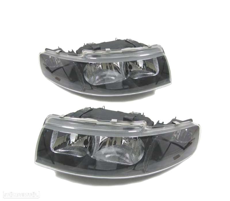 FARÓIS SEAT LEON TOLEDO 1M 99-05 FUNDO PRETO - 1