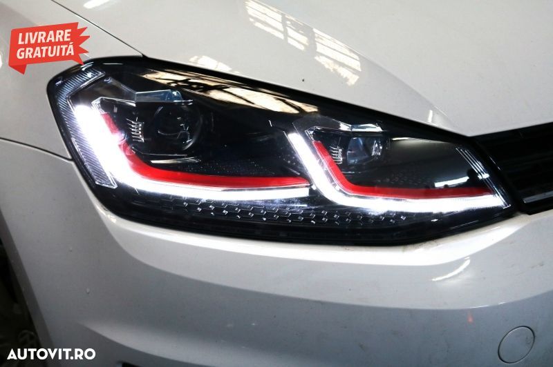 Faruri LED Bi-xenon Look VW Golf 7 VII (2012-2017) Facelift G7.5 GTI Design cu Sem- livrare gratuita - 9