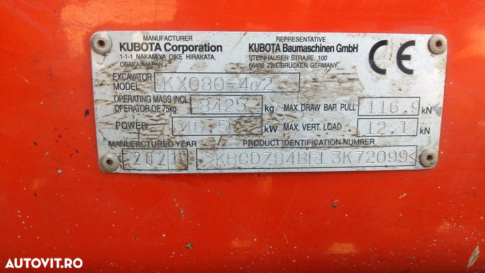 Kubota KX080-4A2 Excavator, TOP !!! - 31