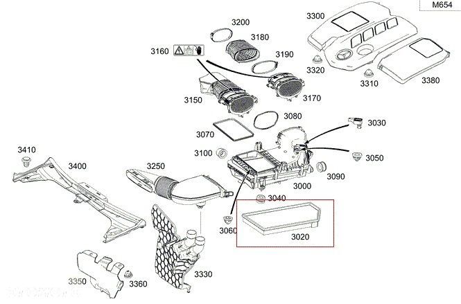 MERCEDES W205 W206 W463 X253 V167 Filtr powietrza - 5