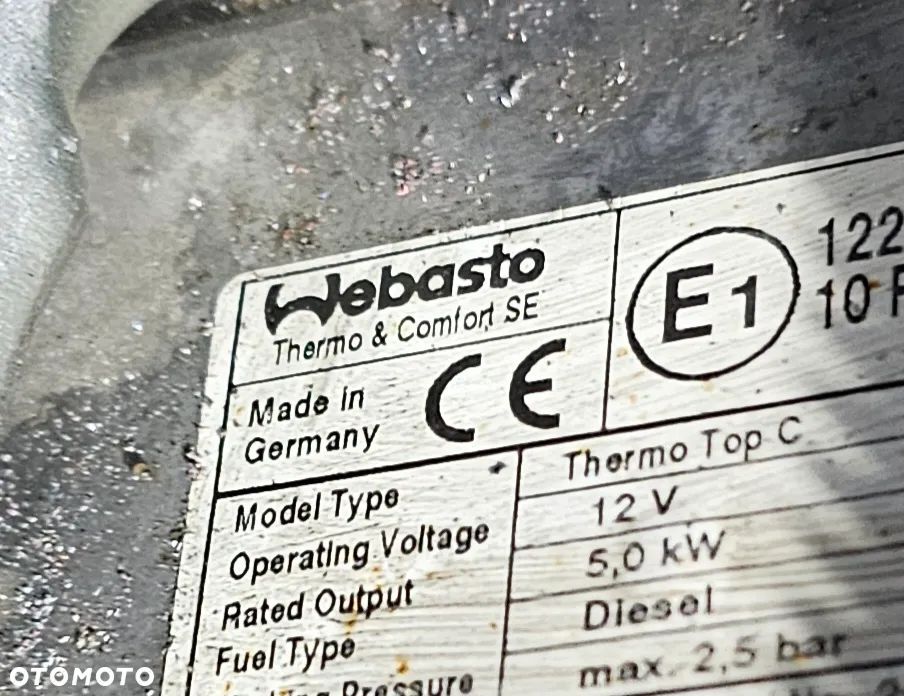 WEBASTO OGRZEWANIE POSTOJOWE THERMO TOP C DIESEL - 2