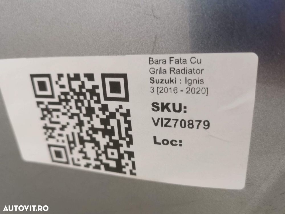 Bara Fata Cu Grila Radiator Suzuki  Ignis 3 2016 2017 2018 2019 2020 O - 8