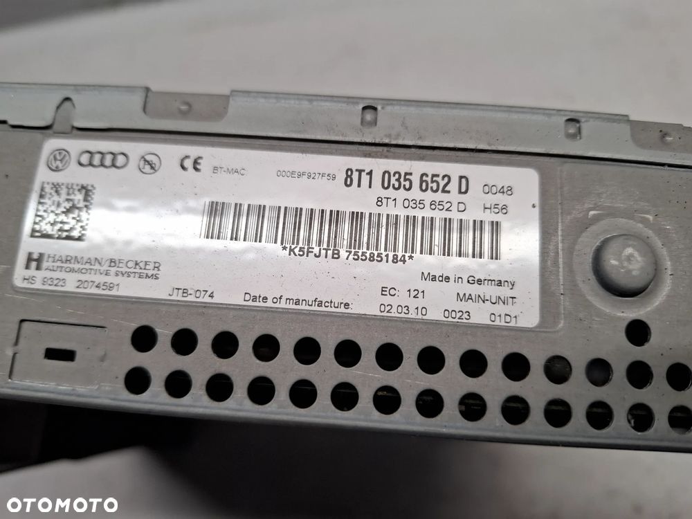 Radio Czytnik Jednostka MMI NAVI Kart SD 8T1035652D Europa Audi OE - 10