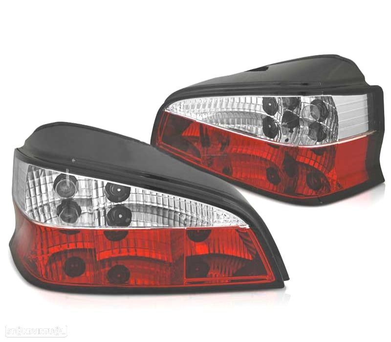 FAROLINS TRASEIROS PEUGEOT 106 96-03 VERMELHO BRANCO - 1