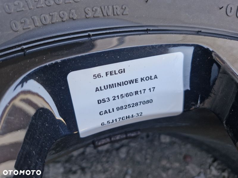 CITROEN DS3 CROSSBACK FELGI ALUMINIOWE 6.5J 17 CALI 9825287080 KOŁA 4X108 - 9