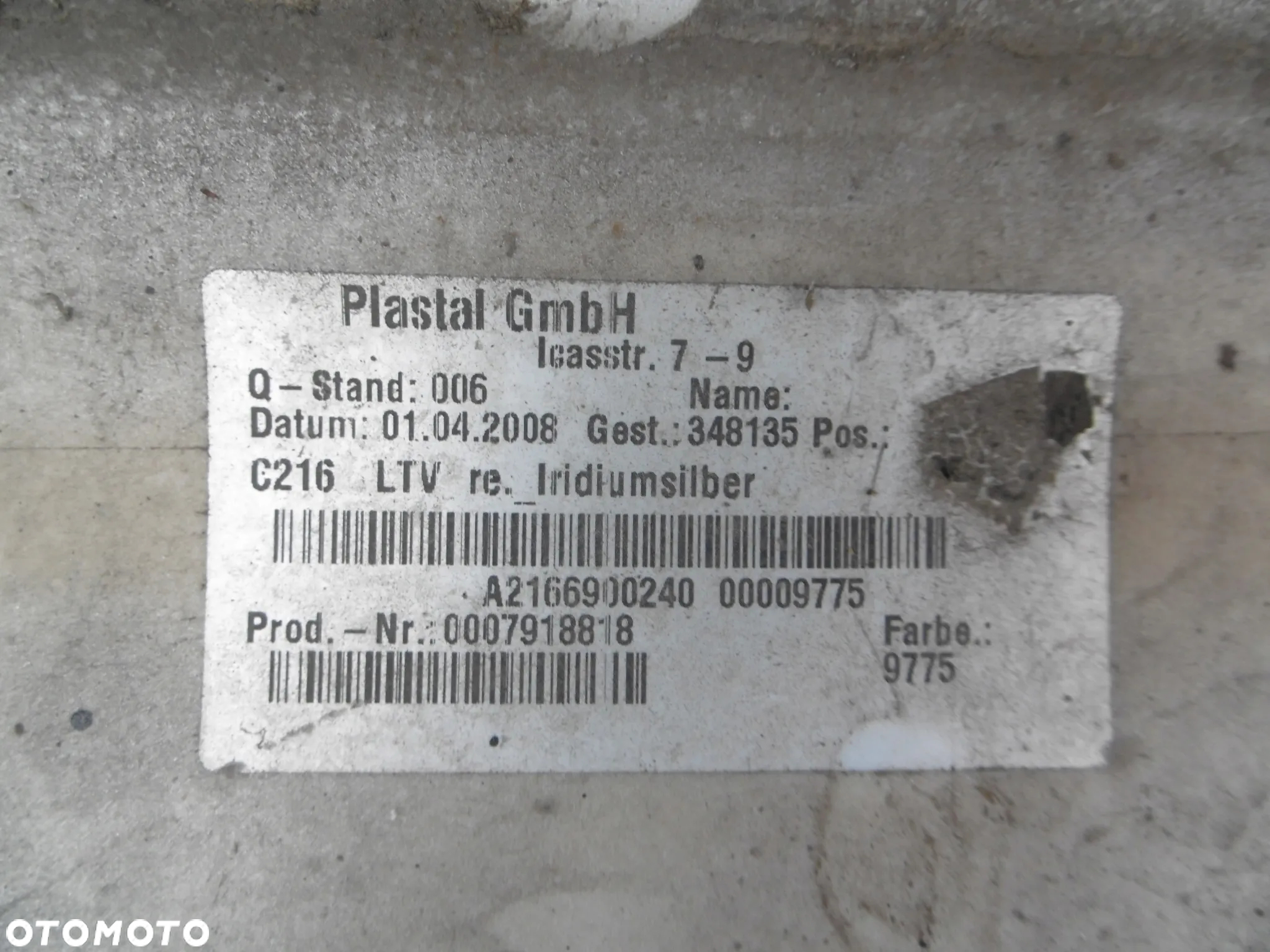 LISTWA PROGOWA NAKŁADKA PRÓG PRAWY C775 755 A2166900240 MERCEDES CL W216 - 9