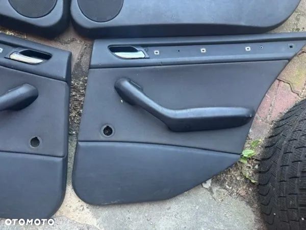 BMW 3 E46 sedan BOCZKI BOCZEK welur czarny kolor airbag lewy prawy przód przedni tył tylny wersja EUROpa - 5