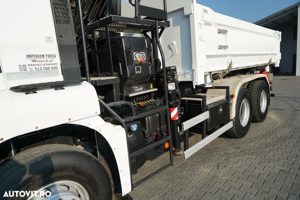 MAN TGS 26.420 / 6x4 / BASCULĂ CU 2 LATE / HIDRODECKER / BORDMATIC + HDS HIAB 188 B-3 / ROTATOR / GRAPER / TELECOMANDĂ / EURO 6 - 15