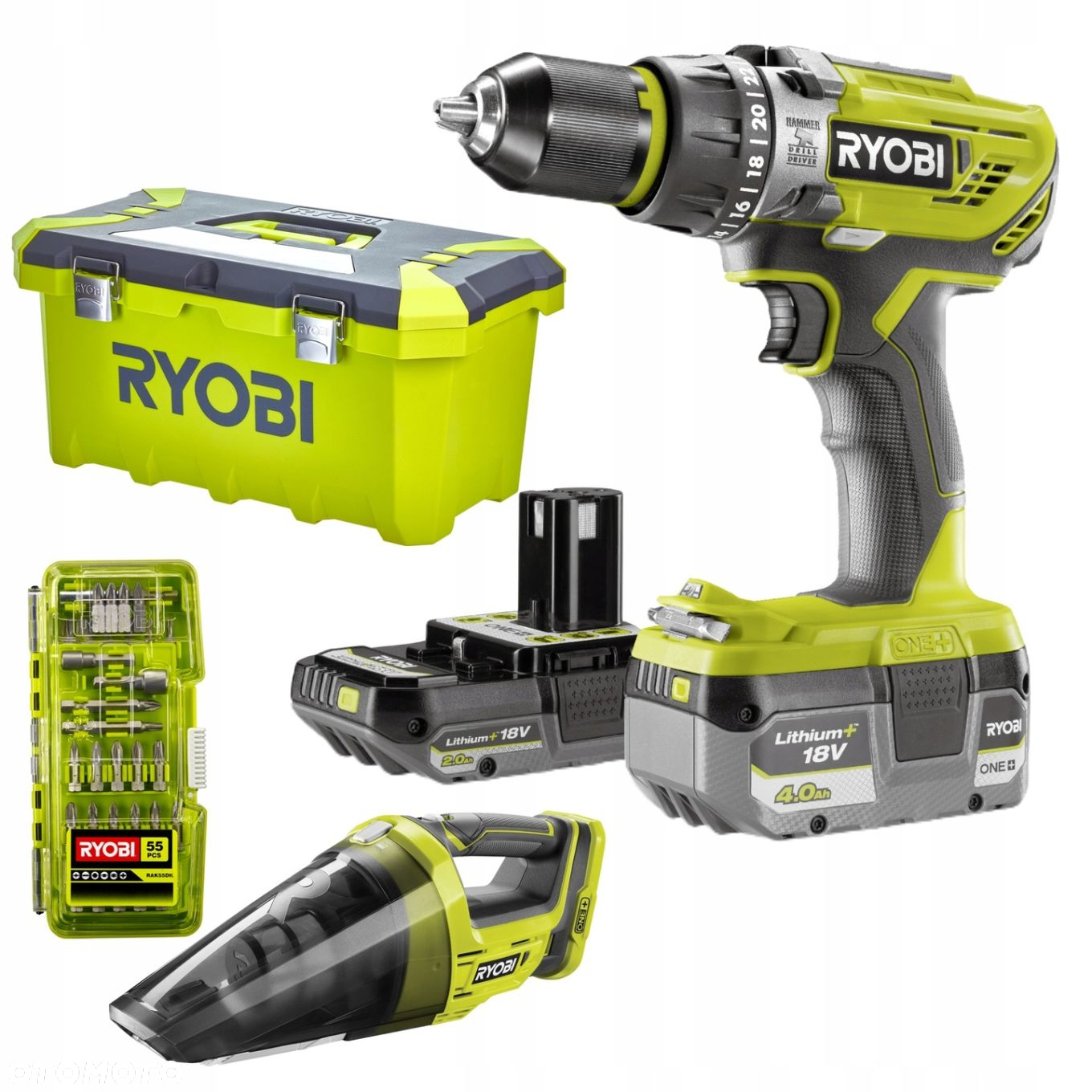 RYOBI WIERTARKA WKRETARKA 18V 4Ah 2Ah ODKURACZ - 14