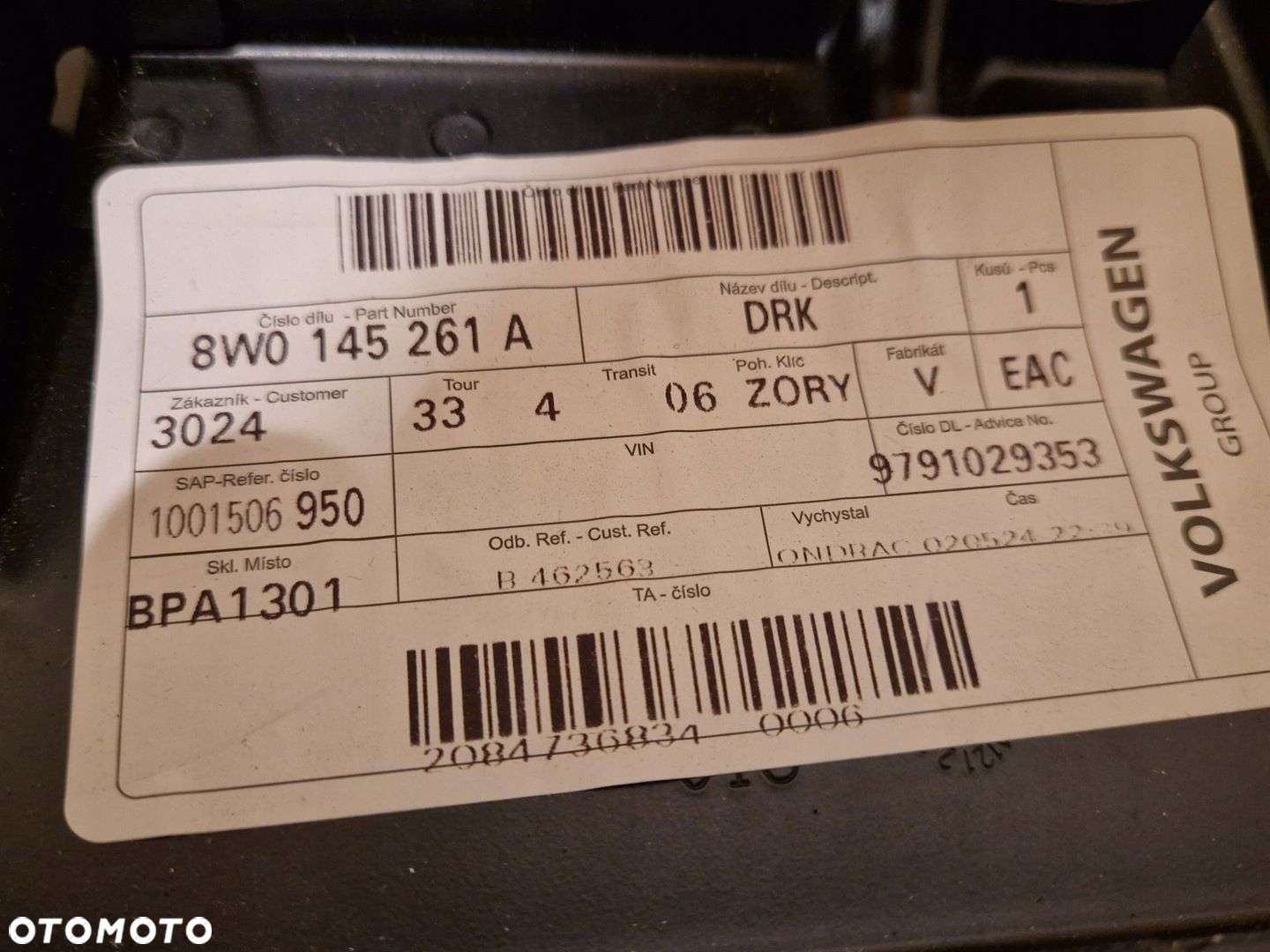 Audi RS4 RS5 UCHWYT ŁAPA MOCOWANIE INTERCOOLERA 8W0145261A NOWY ORYGINAŁ - 4