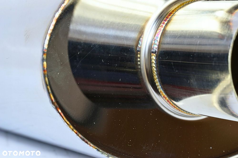 Tłumik Końcowy PRZELOTOWY wejście 63mm Końcówka 2x76mm JDM nierdzewka - 4