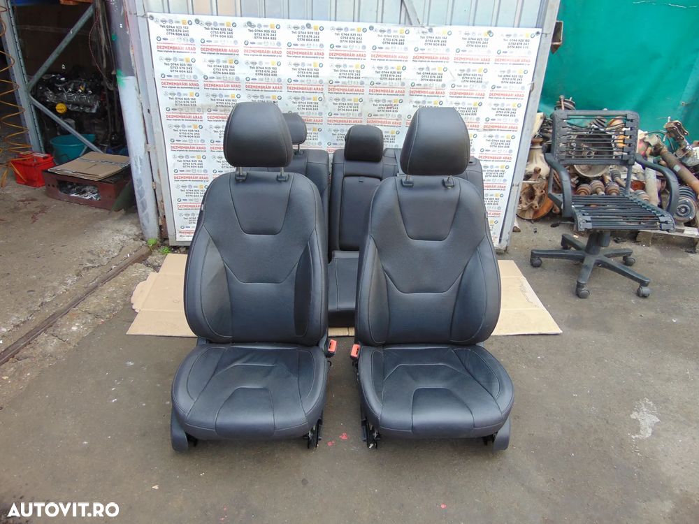 Scaune Ford Mondeo Mk5 interior piele scaune fata bancgete spate piele electrice incalzite - 3