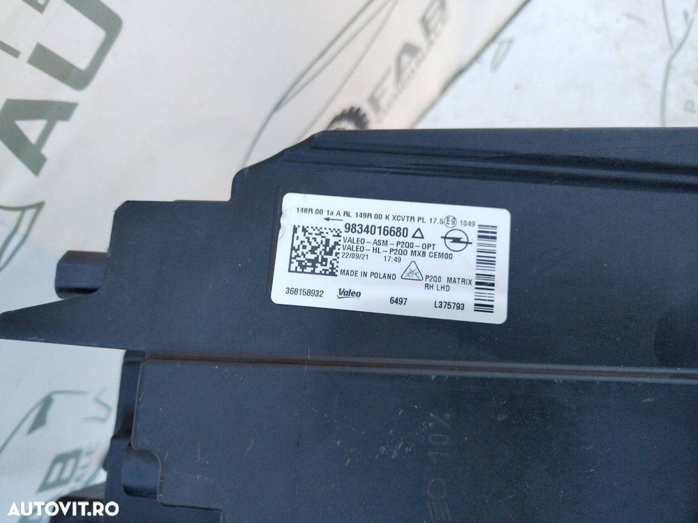 Far dreapta Opel Mokka B Full LED iLux 9834016680 nou original - 5