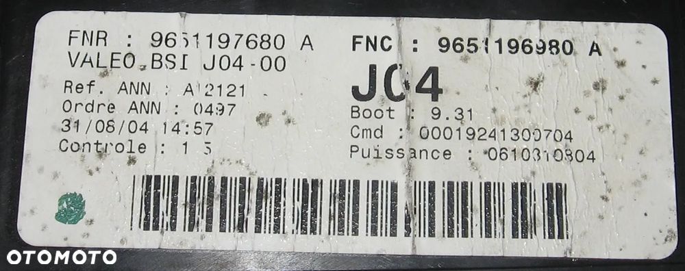 sterownik moduł BSI PEUGEOT 307 C4 9651197580CITROEN - 5