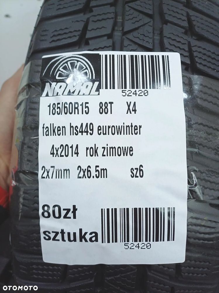 4x 185/60r15 falken opony zimowe 7mm 52420 - 9