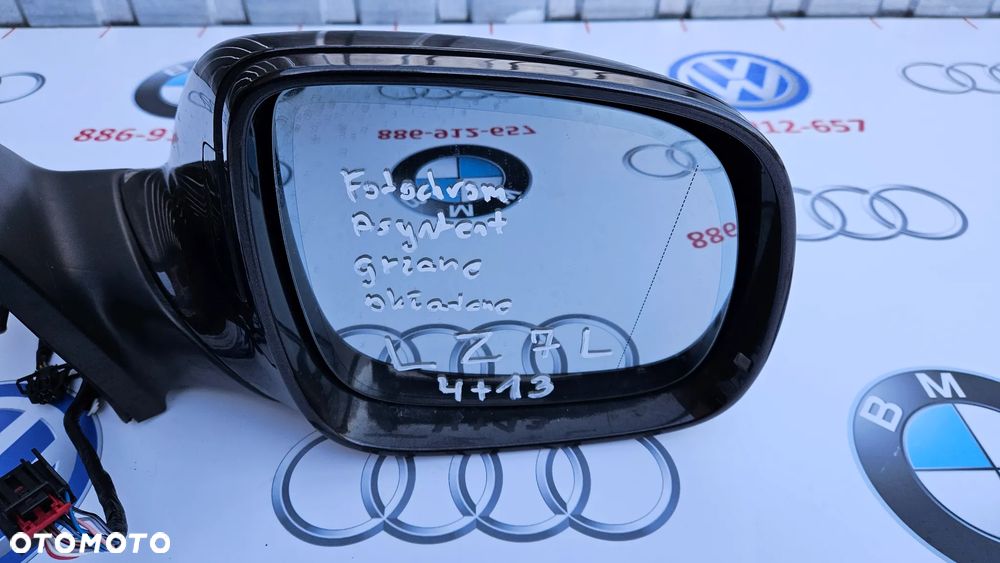 Audi Q7 4L Lusterko zewnętrzne Prawe 13+4 PIN Kabli Składane Grzane Fotochrom Asystent LZ7L - 9