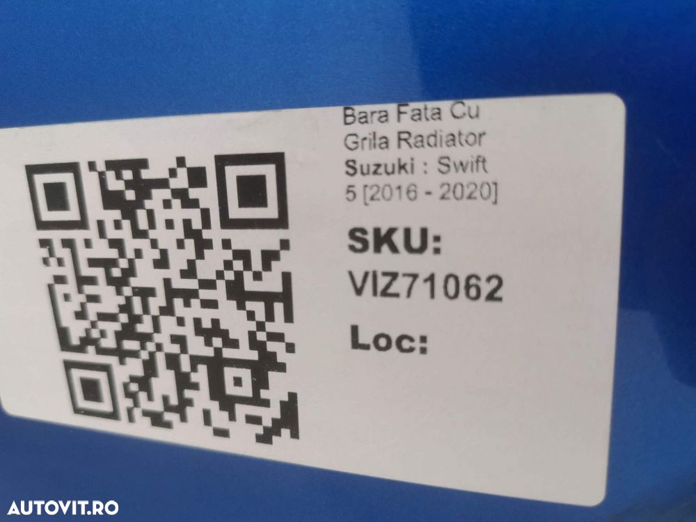 Bara Fata Cu Grila Radiator Suzuki  Swift 5 2016 2017 2018 2019 2020 O - 8