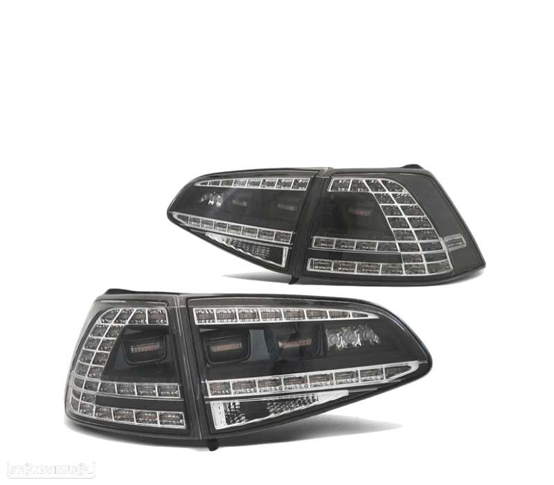 FAROLINS TRASEIROS LED PARA VOLKSWAGEN VW GOLF 7 12-17 LOOK GTI PRETAS - 2