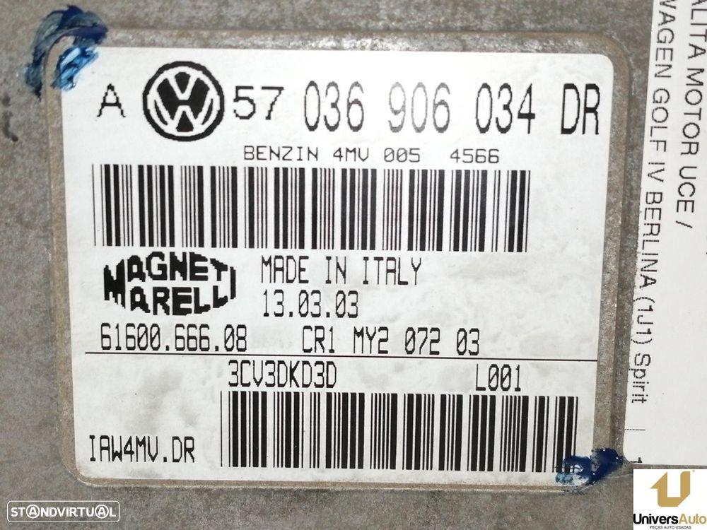 CENTRALINA MOTOR UCE VOLKSWAGEN GOLF IV 2003 -036906034DR - 1