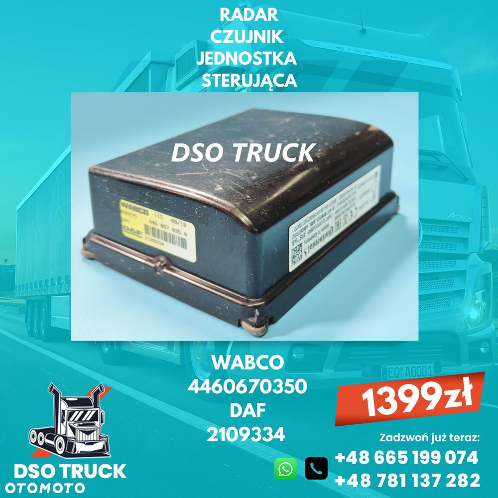 Radar Jednostka Sterujaca DISTRONIC 2109334 WABCO 4460670350 DAF XF 106 - 1