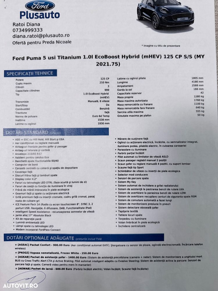 Ford Puma 1.0 EcoBoost MHEV Titanium - 4