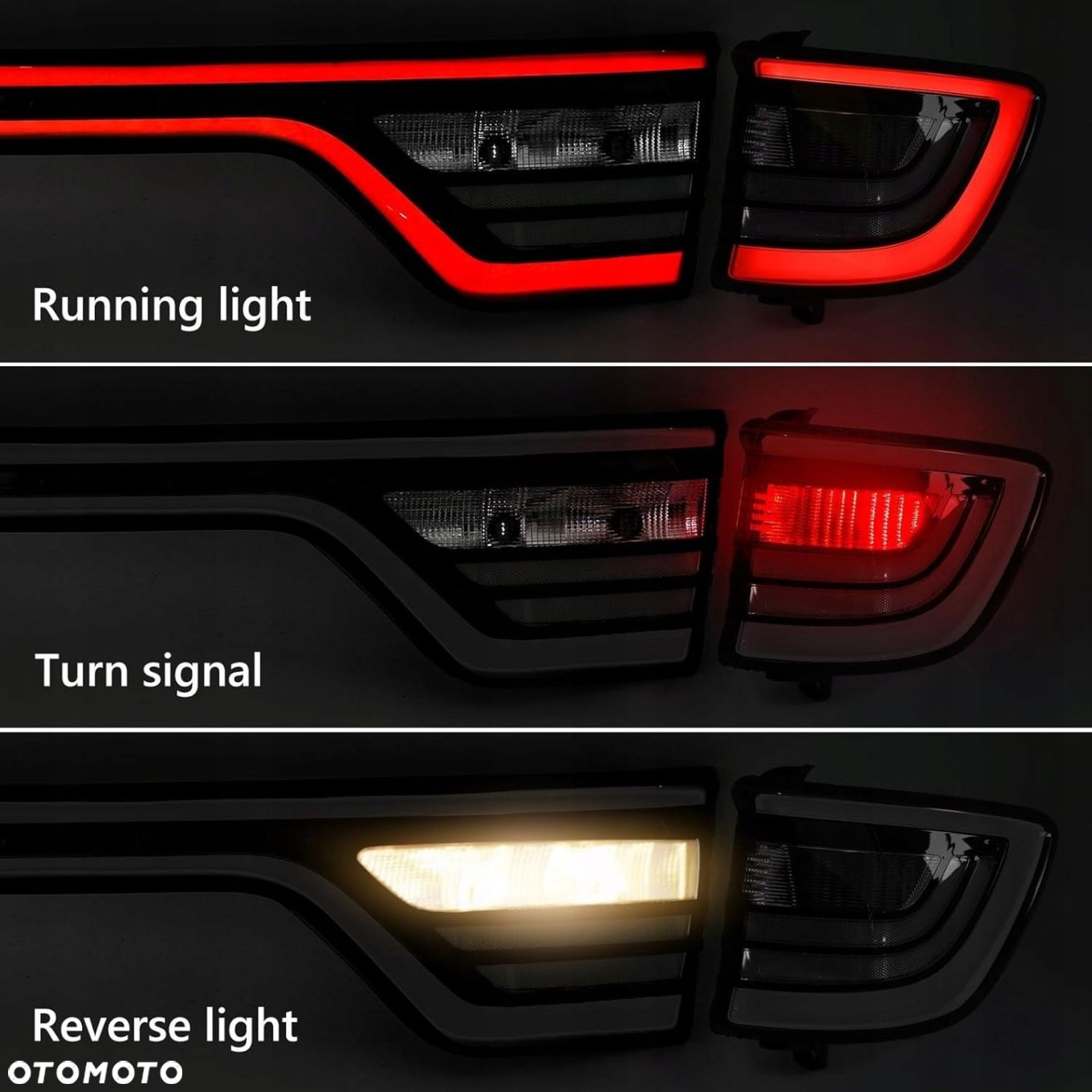 Lampy tyl ne blenda kpl Led Neon Tuning Black White Dodge Durango Lift 2014 - 5