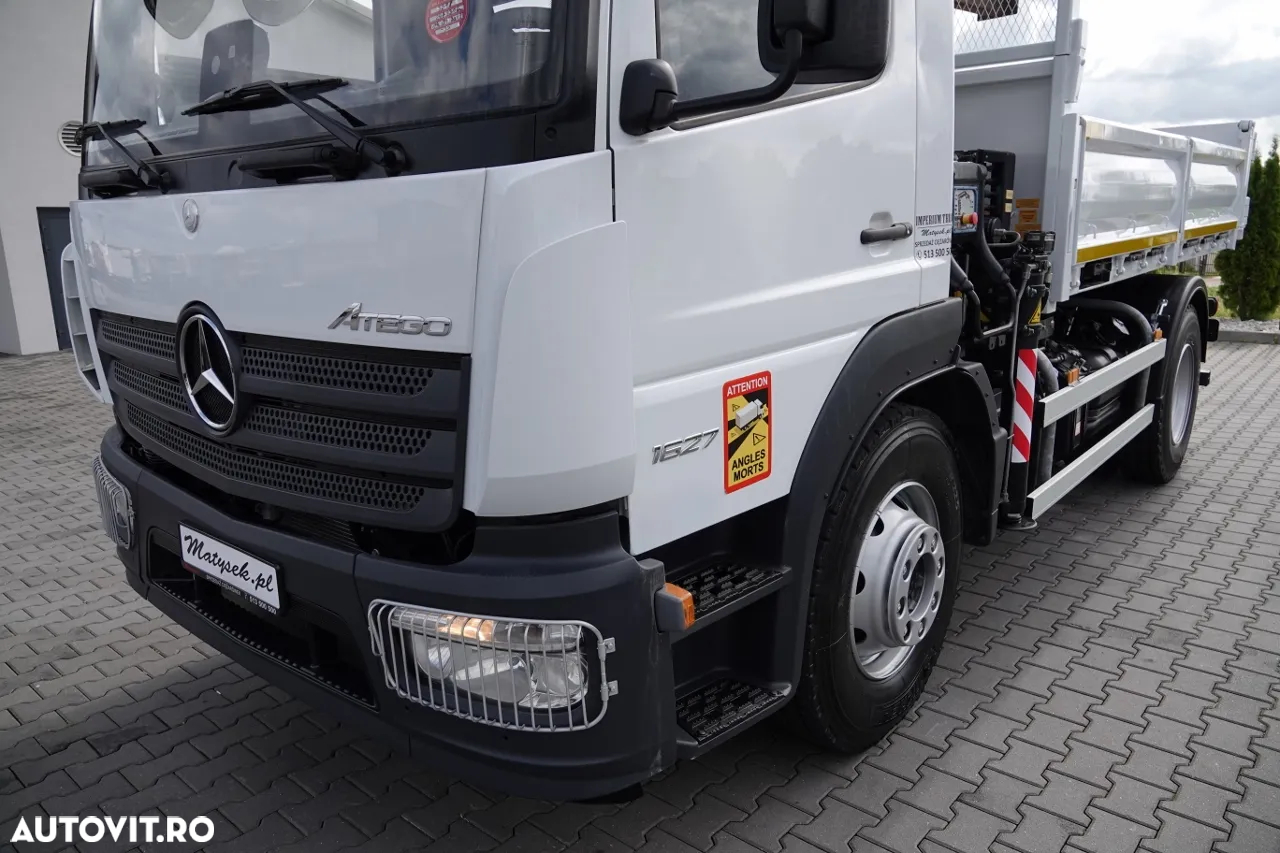 Mercedes-Benz ATEGO 1627 / 4X2 / BASCULĂ 3 LATERALE + HDS HIAB 099 BS-2 / PILOT / ROTATOR / FURCĂ / ANVELOPE 100% / IMPORTAT - 15