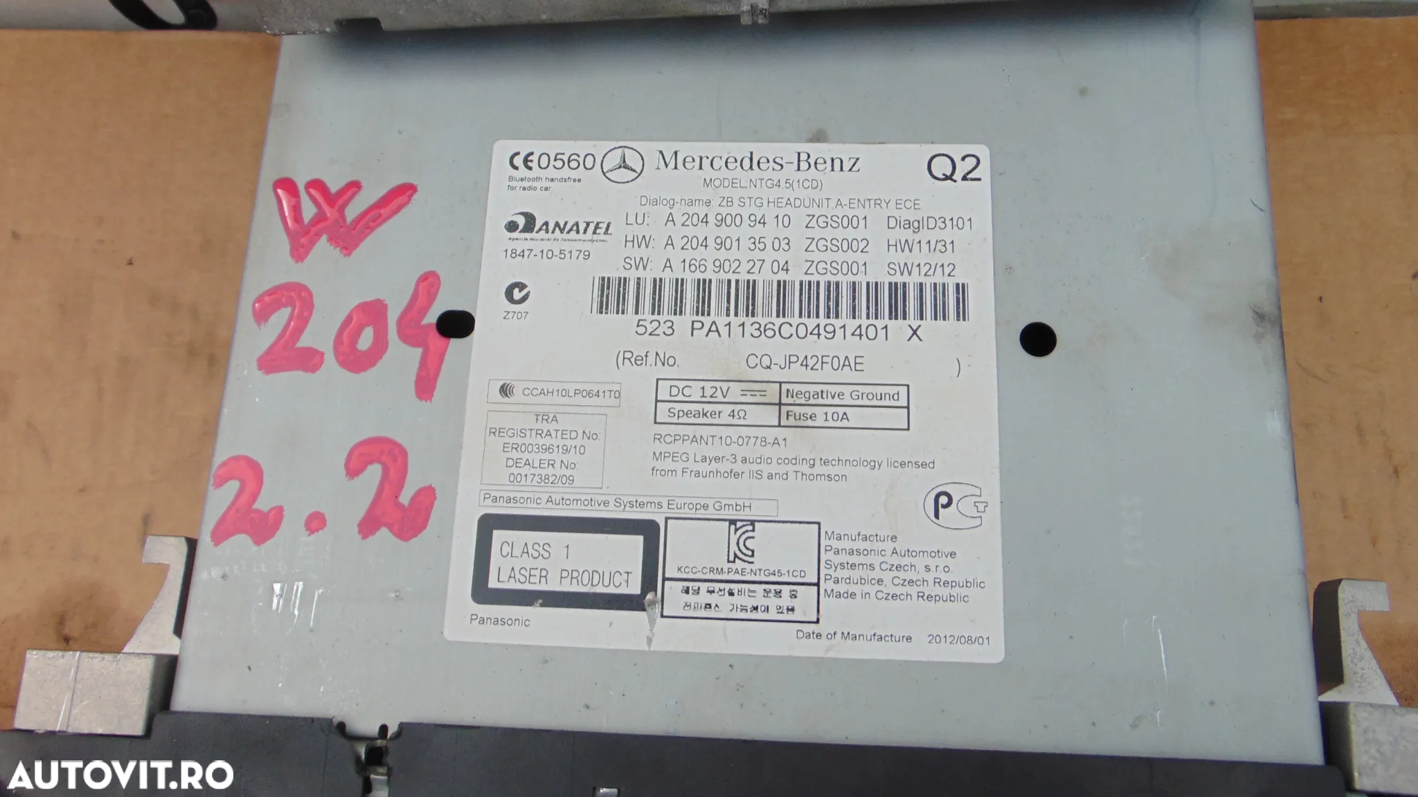 Navigatie Mercedes C Class w204 2008-2016 kit navigatie complet dezmembrez w204 350cdi 642 - 3