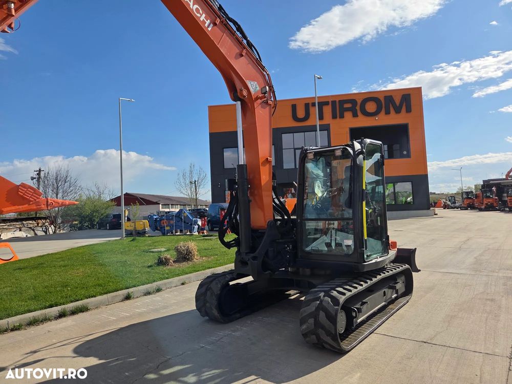 Hitachi ZX85, 2022, 3.177h, LAMA NIVELARE, senile CAUCIUC NOI, CUPLA RAPIDA HIDRAULICA+3 cupe noi, adanc sapare 5m, latimie 2,2m, inst picon pe brate, inst rotire pe brate, Aer condi, Antifurt, Computer in lb romana, leasing 4 ani-PROMOTIE 62.900 EUR+Tva - 33