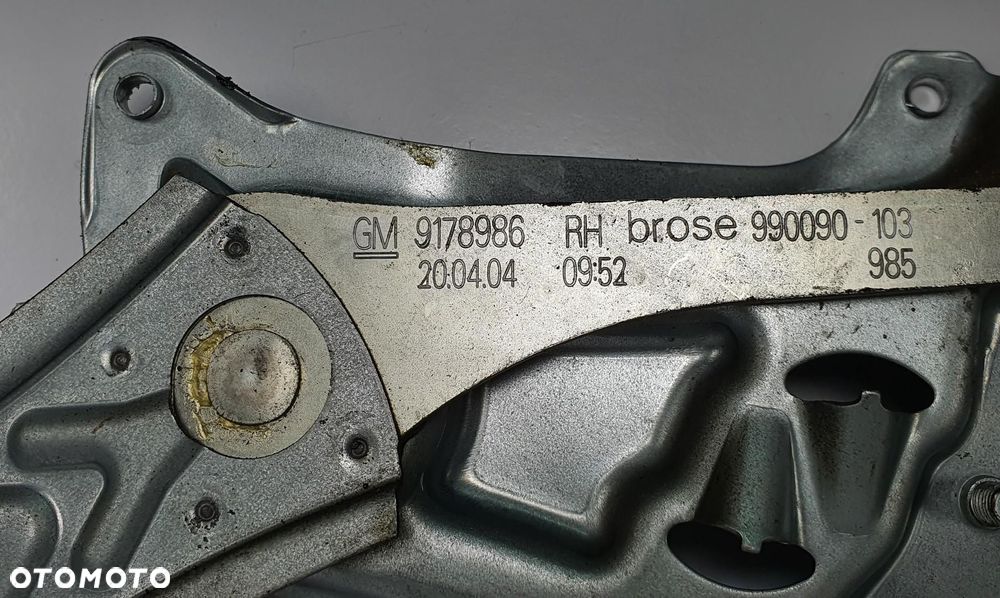 MECHANIZM PODNOŚNIK SZYBY PRAWY PRZÓD OPEL VECTRA C 9178988 9178986 - 3