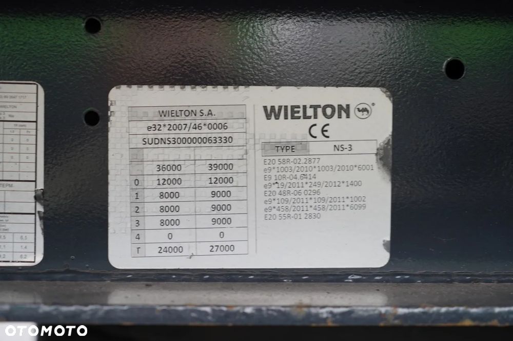 Wielton FIRANKA MEGA / LOWDECK / OŚ PODNOSZONA / OSIE SAF - 24