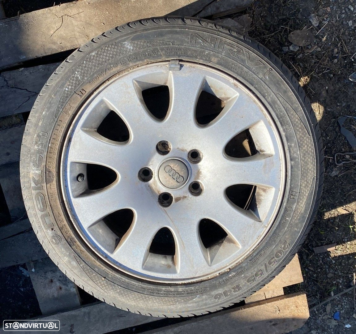 Jantes Audi R16 com pneus 205/55 furação 5x112 - 5