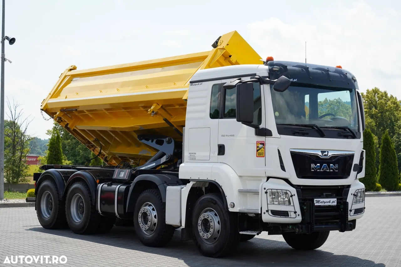 MAN TGS 41.460 / 8x8 / BASCULĂ / 2 PĂRȚI / BORDMATIC / HYDROBTA / MEILLER KIPER / ANVELOPE 100% / EURO 6 / 2017 / IMPORTAT - 10