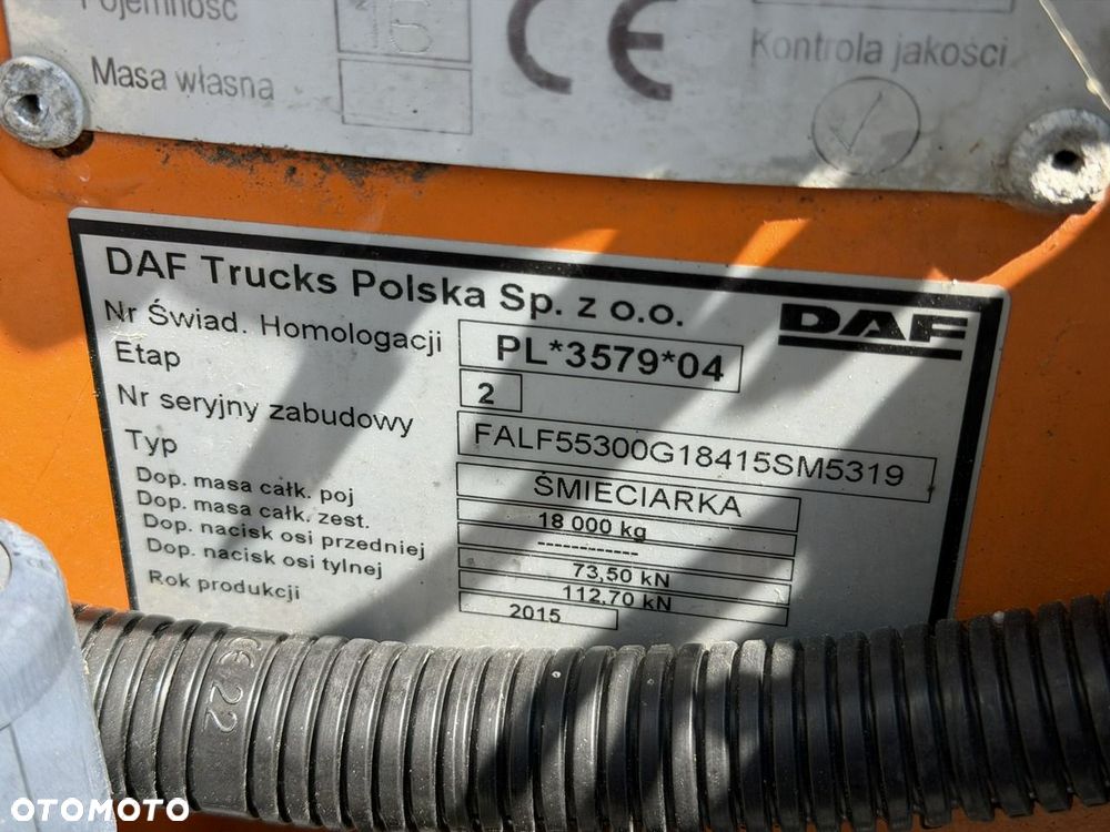 DAF LF 55.300 Śmieciarka Komunal Partner KP 16V Mały Przebieg - 8