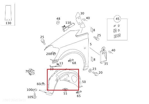 MERCEDES VITO W639 Nadkole przod lewe ORYGINAL - 2