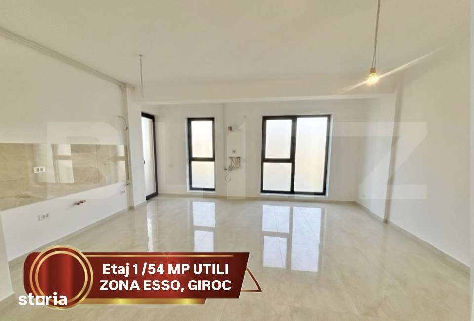 Etaj 1, Apartament cu 2 camere, 54 mp utili + 8,5 mp balcon, Zona Esso