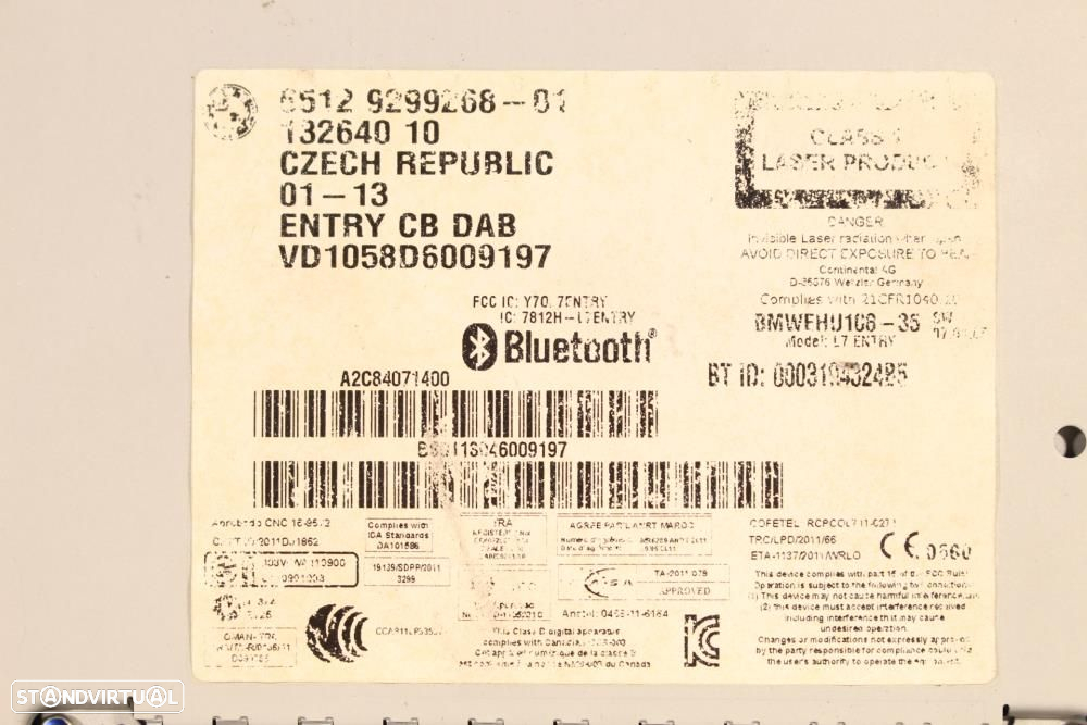 Rádio Bmw 1 (F20)  9299268 / 13263010 / A2c84071400 - 6